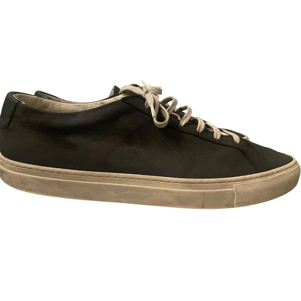 Common Projects Achilles Low Black White Leather Sneakers US 12 EU 45 Italy